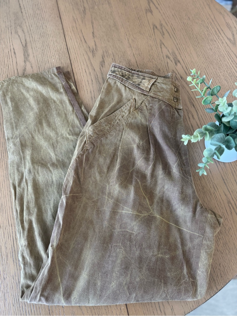 Vintage IIF‎ Waxed Distressed Brown Utility  Western Pants Size  Small